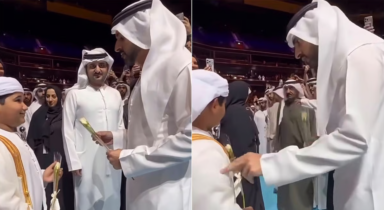 小男孩勇敢献花迪拜王储，不料王储“转手”将花送给别人