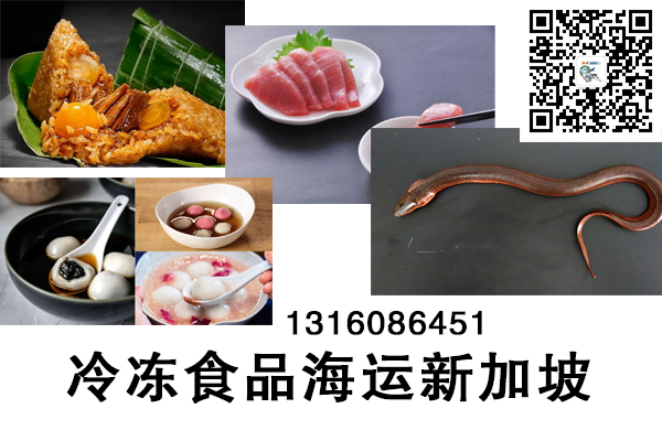 冷冻食品：生鱼片/黄鳝/田鸡/粽子/汤圆海运冷链到新加坡！