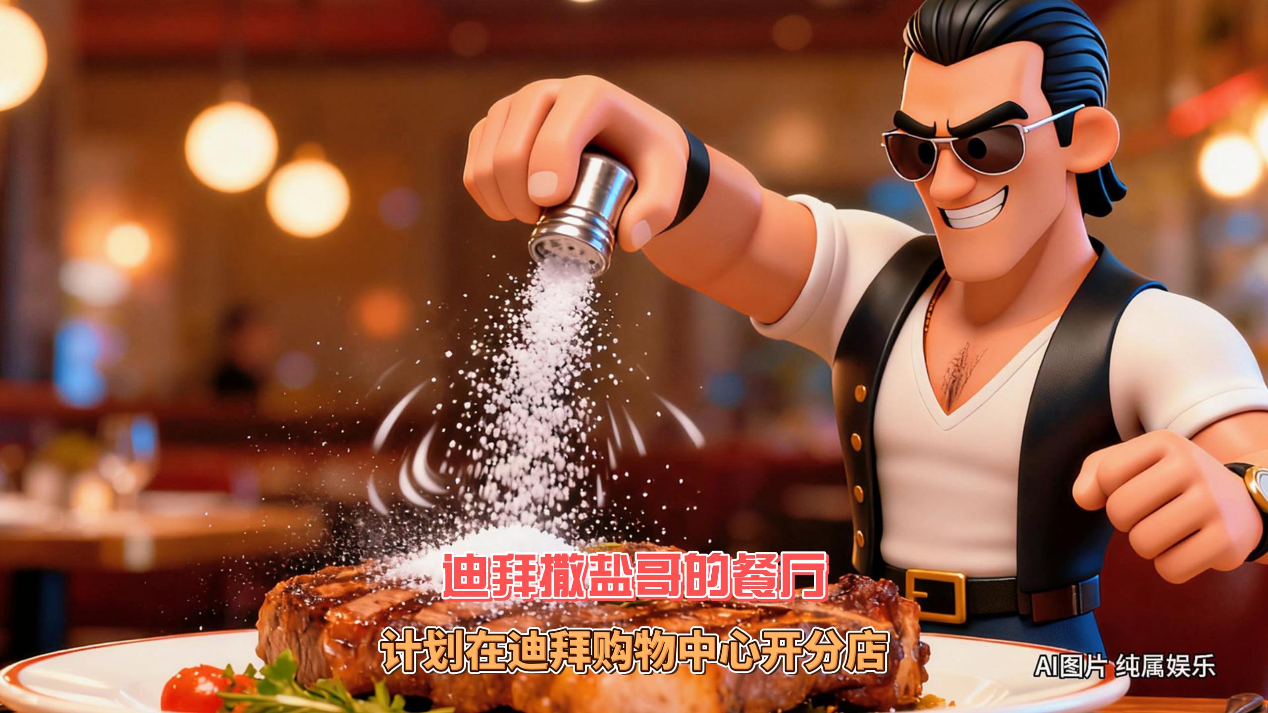 10月10日迪拜趣闻：迪拜网红撒盐哥的餐厅在迪拜购物中心...