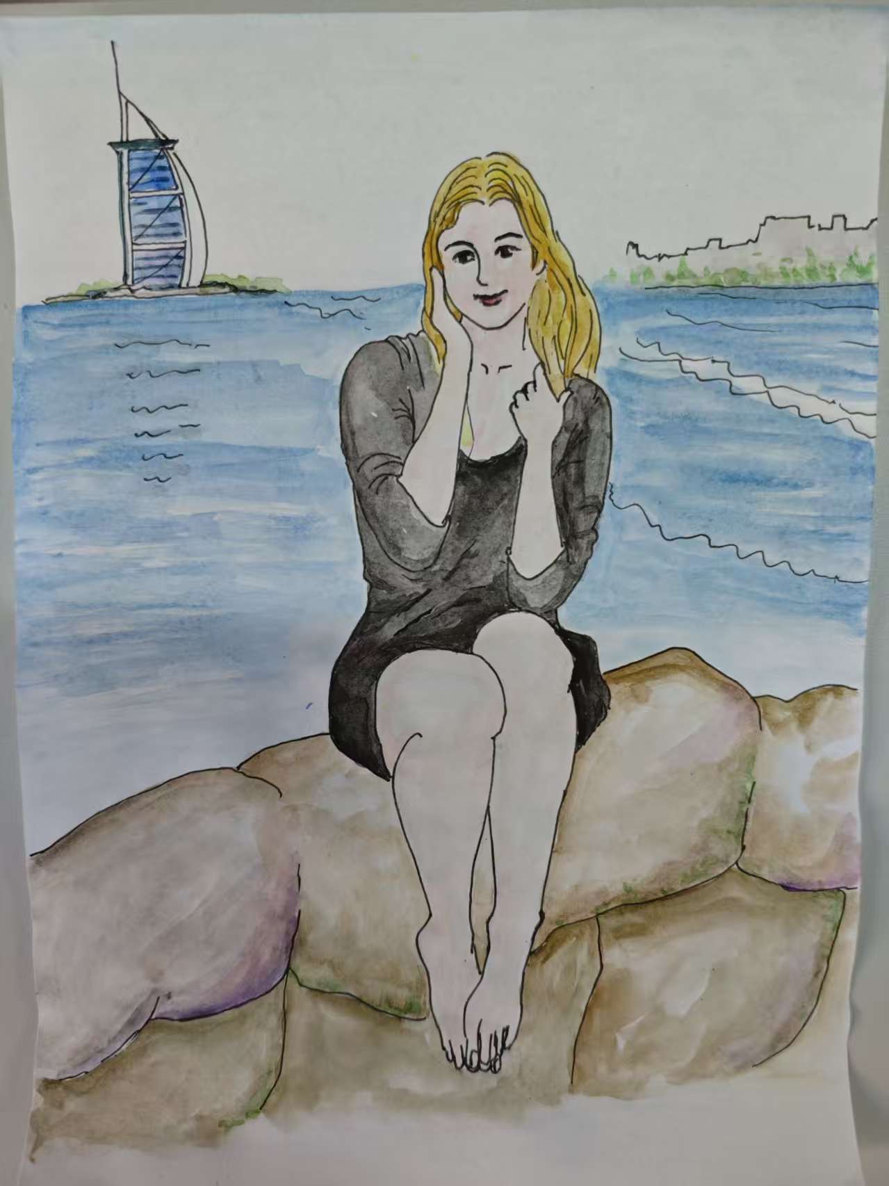 今日涂鸦了一幅水彩