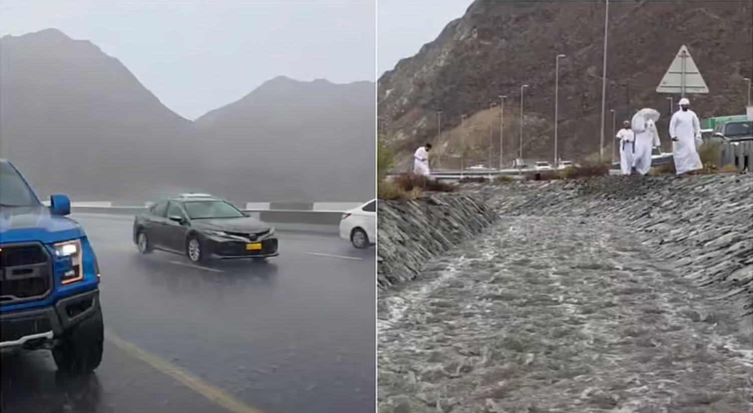 一边51.2℃高温，一边暴雨倾盆，阿联酋今天的天气太极端了
